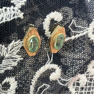 Franz Breuning RGP Gold Earring Studs Art Deco Signed